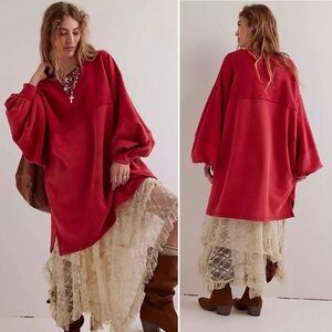 Free People We The Free Coastal Solid Crew Sweatshirt Pullover